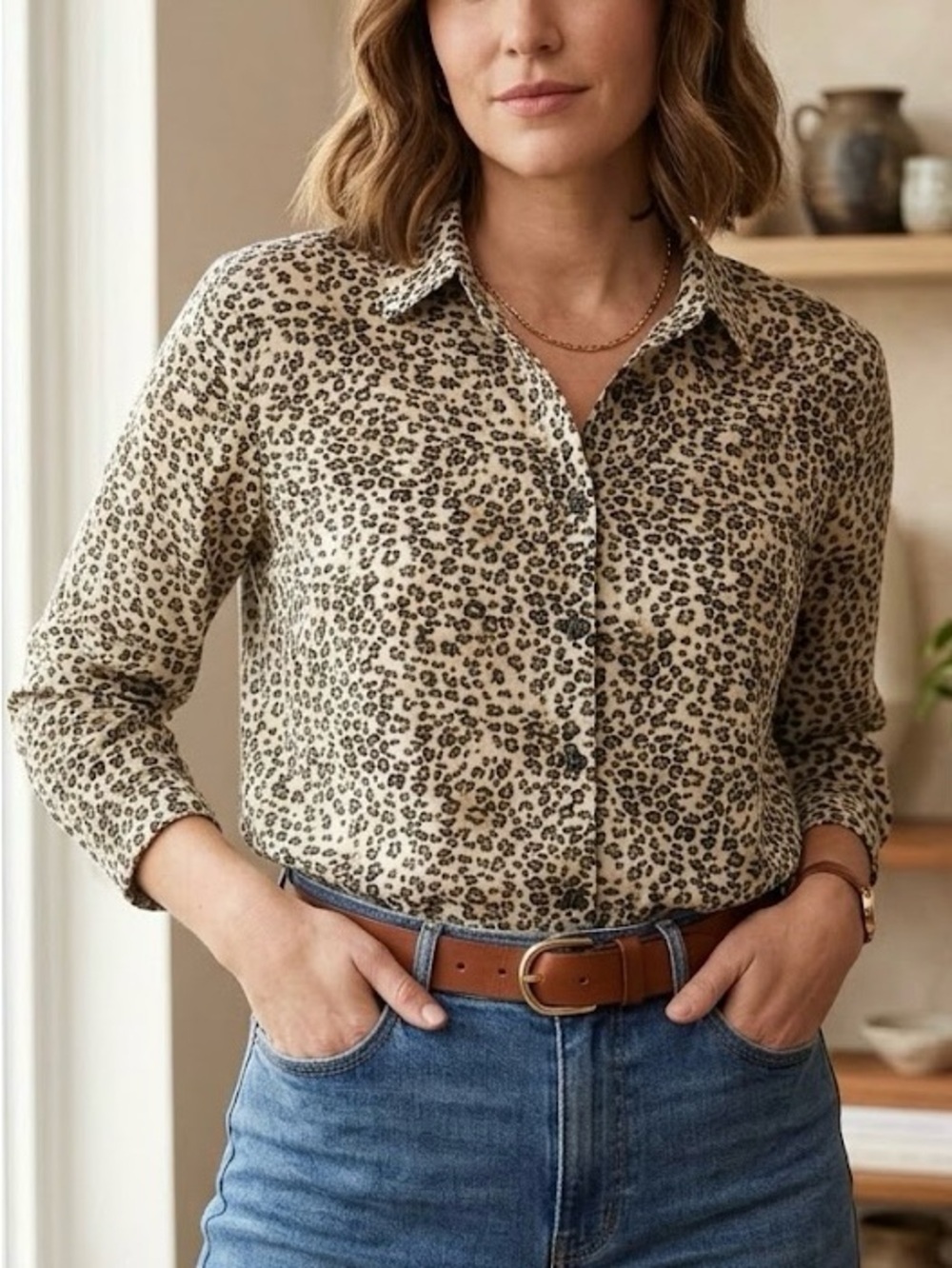 Desdemona Sport Leopard Animal Print Button Down Shirt Mob Wife Indie Sleaze